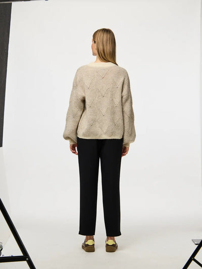 PcJenna O-Neck Knit Whitecap Gray/Greige