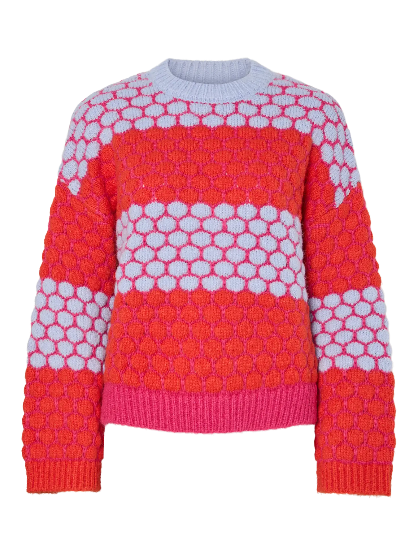 PcJanel Knit Beetroot Purple/Orange