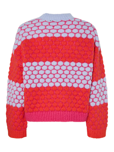 PcJanel Knit Beetroot Purple/Orange