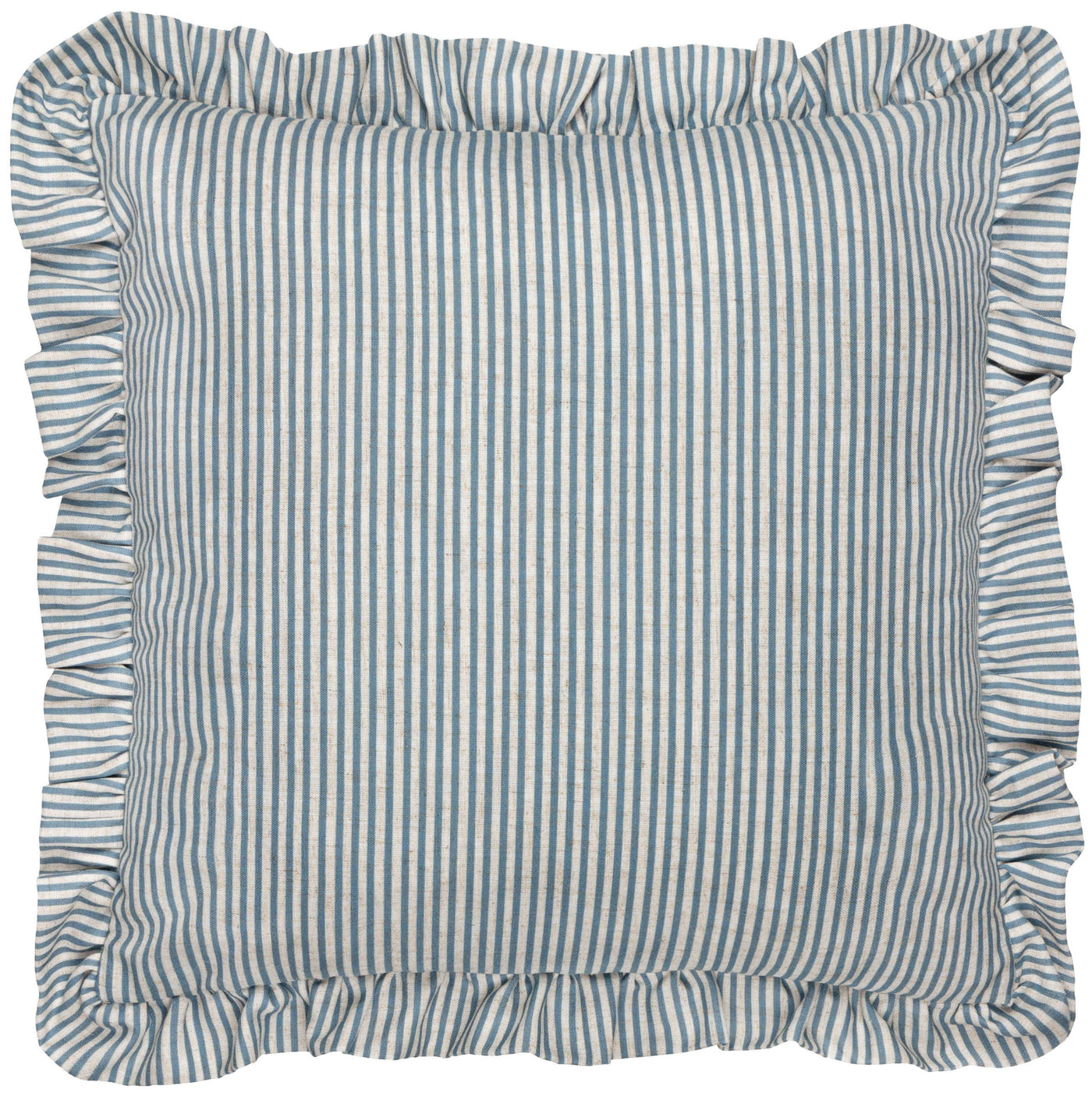 Martha Embroidered Ruffle Cushion Blue: Blue 50 x 50cm