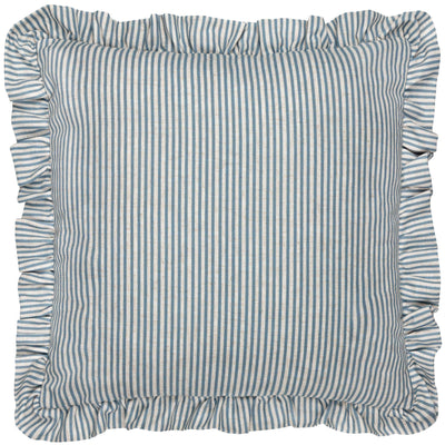 Martha Embroidered Ruffle Cushion Blue: Blue 50 x 50cm