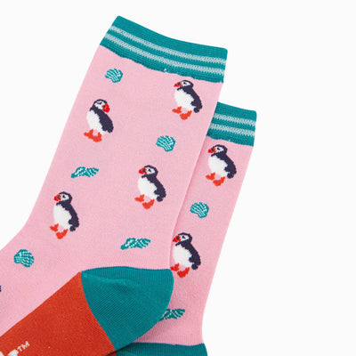 Women's Bamboo Socks - Pink, Puffin and Seashell: UK 3-7 | EU 36-40 | US 5-9