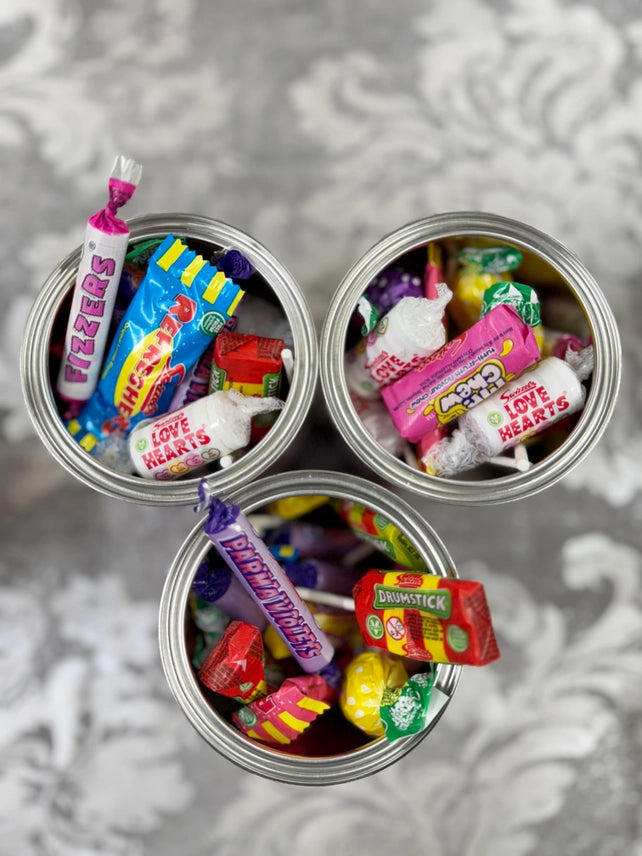 Not Socks Tin filled with a Retro Mix of Wrapped Sweets