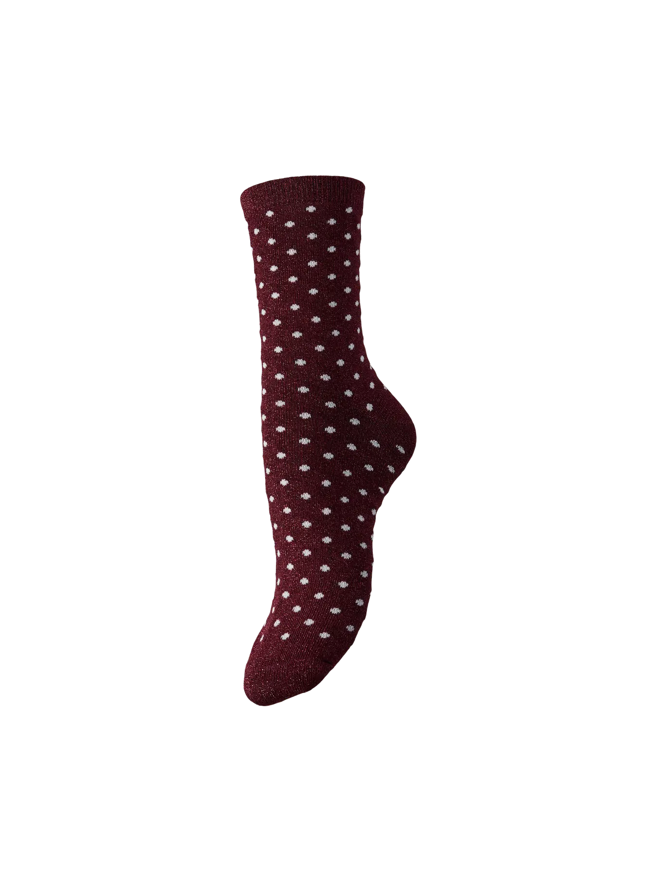 PcSebby Glitter Socks Tawny Port Dots