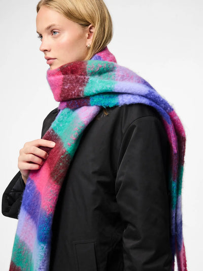 PcJanilla Long Scarf Bluing Check