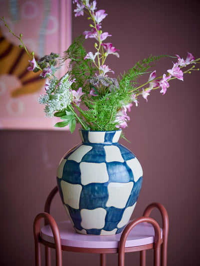 Check Vase Blue