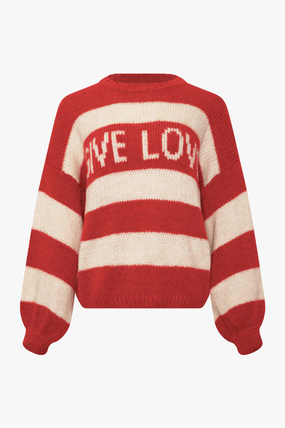 Give Love Knit Red Stripes