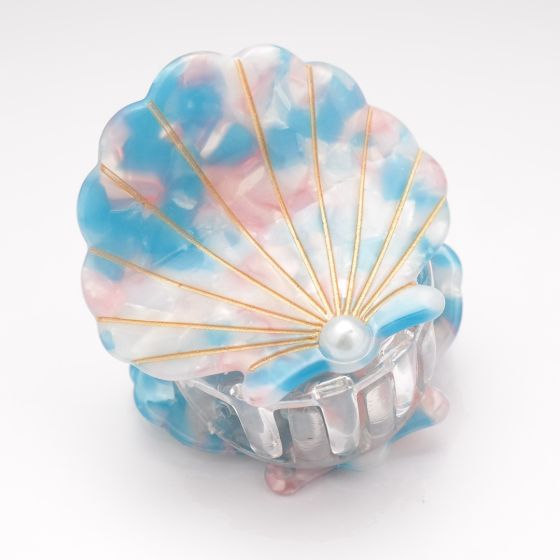 Shell & Pearl Hair Claw Blue/Pink