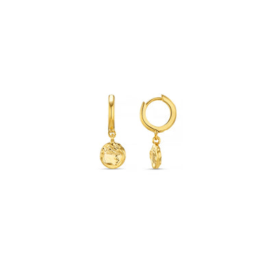 Molten Coin Huggie Hoop Earrings 31306