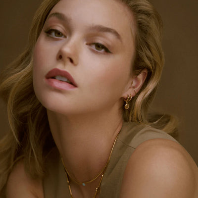 Molten Coin Huggie Hoop Earrings 31306