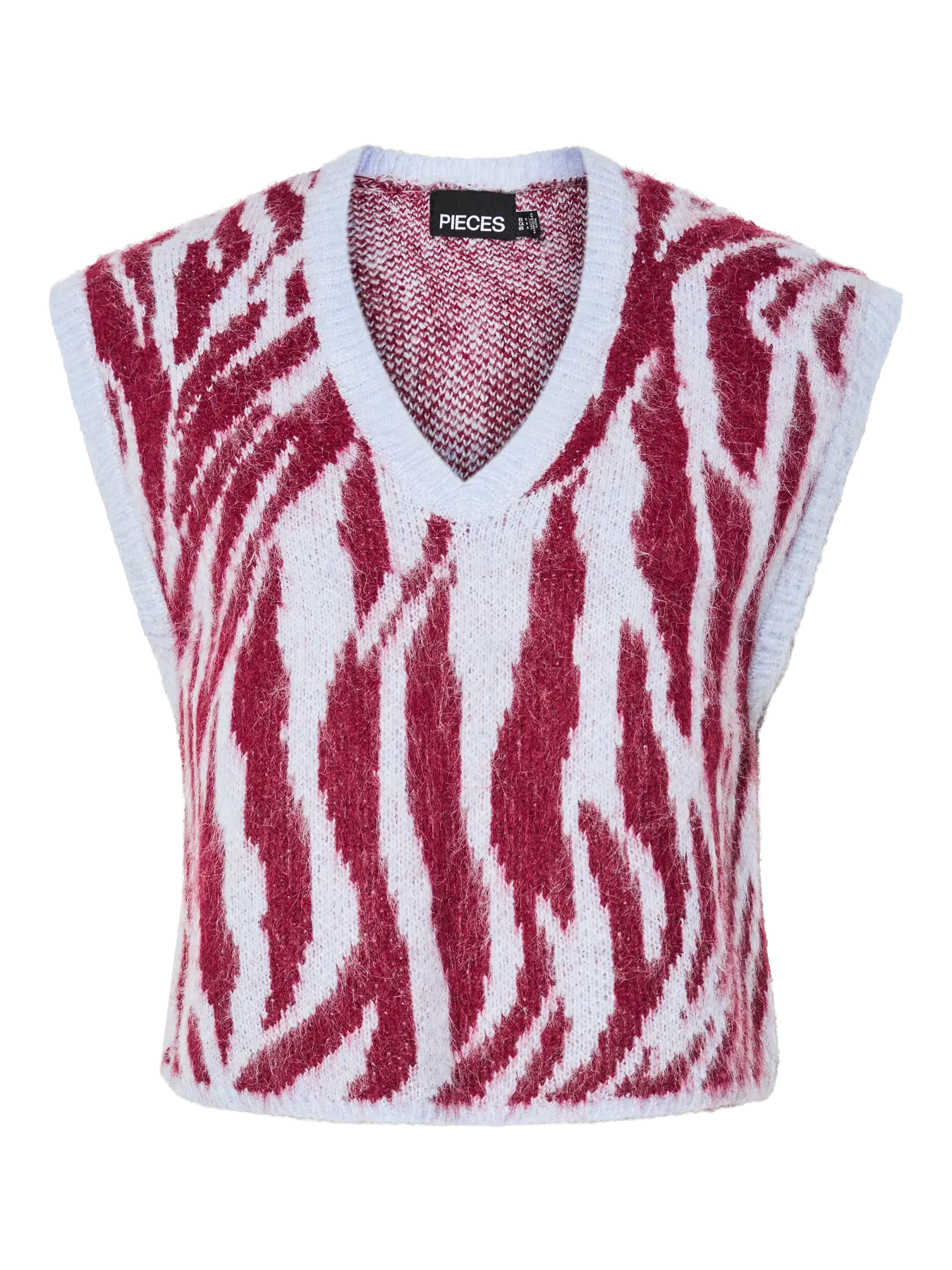 PcMynthe Knit Vest Beet Red/Blue