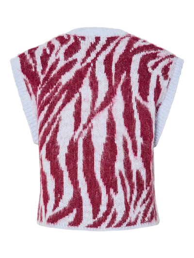 PcMynthe Knit Vest Beet Red/Blue