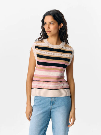 ObjArja Knit Vest Stripes