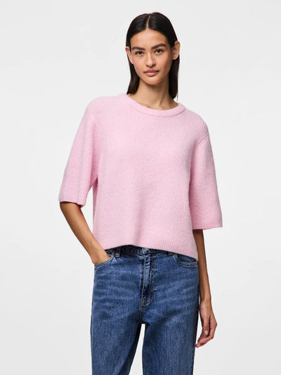 PcSilly SS O-Neck Knit Roseate Spoonbill
