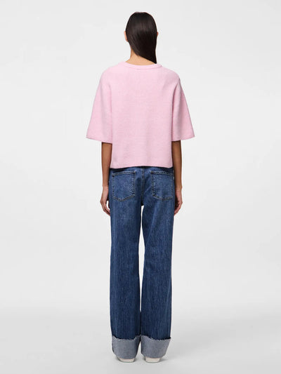 PcSilly SS O-Neck Knit Roseate Spoonbill