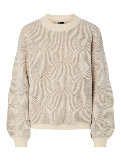 PcJenna O-Neck Knit Whitecap Gray/Greige