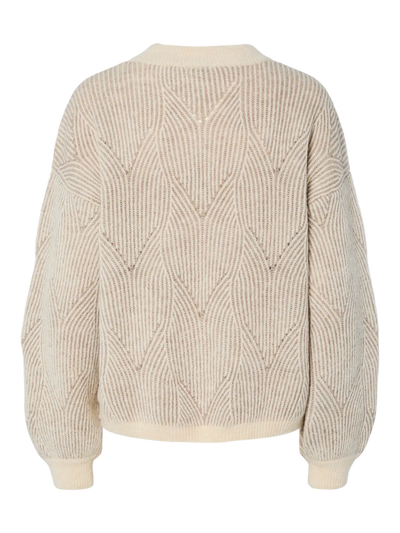 PcJenna O-Neck Knit Whitecap Gray/Greige