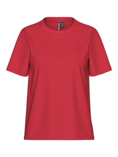 PcRia SS Solid Tee Lollipop Red