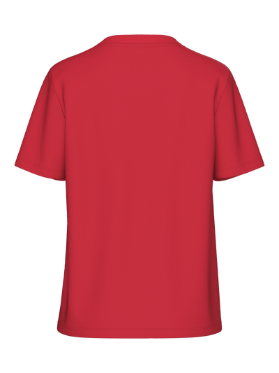 PcRia SS Solid Tee Lollipop Red