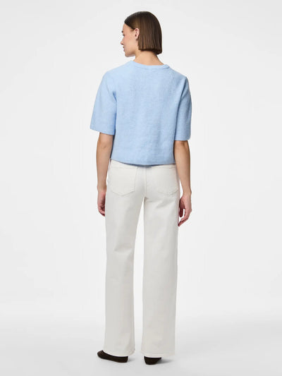 PcSilly SS O-Neck Knit Cashmere Blue