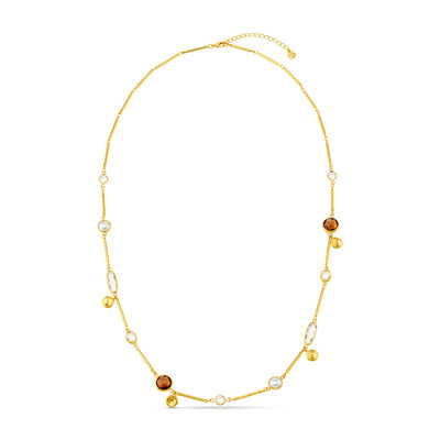 Mixed Bead & Coin Long Link Necklace 31468