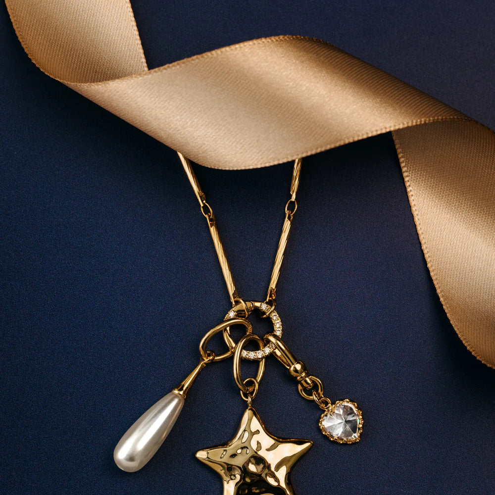 Mixed Charm Long Cluster Necklace 31609