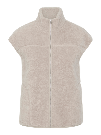 PcSadia Teddy Vest Silver Grey