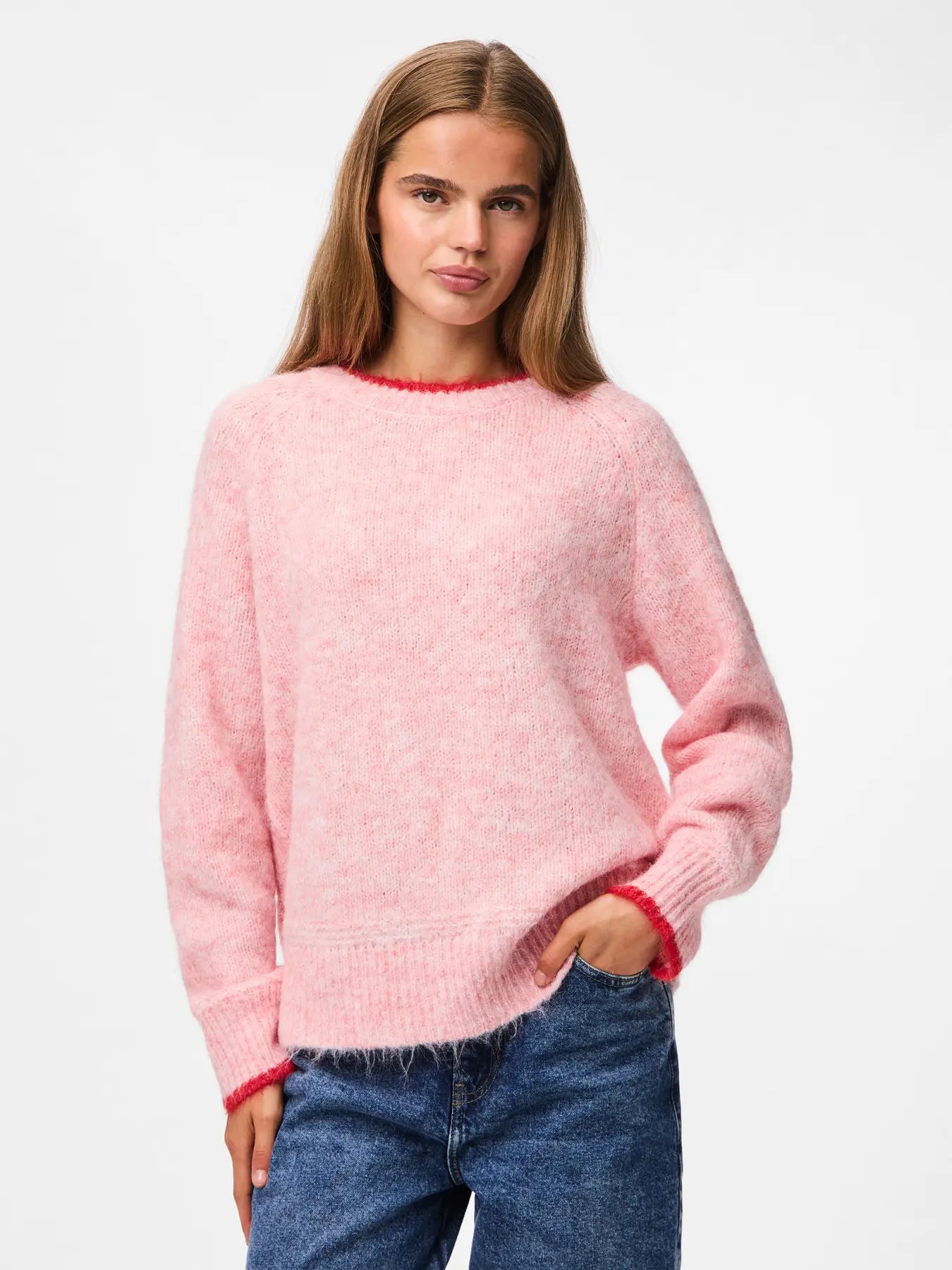 PcIvy Knit Pink/Goji Berry