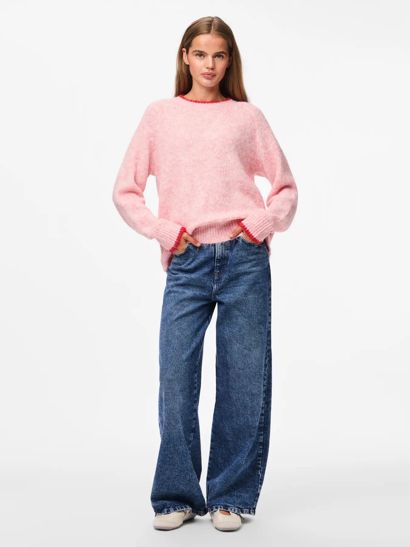 PcIvy Knit Pink/Goji Berry