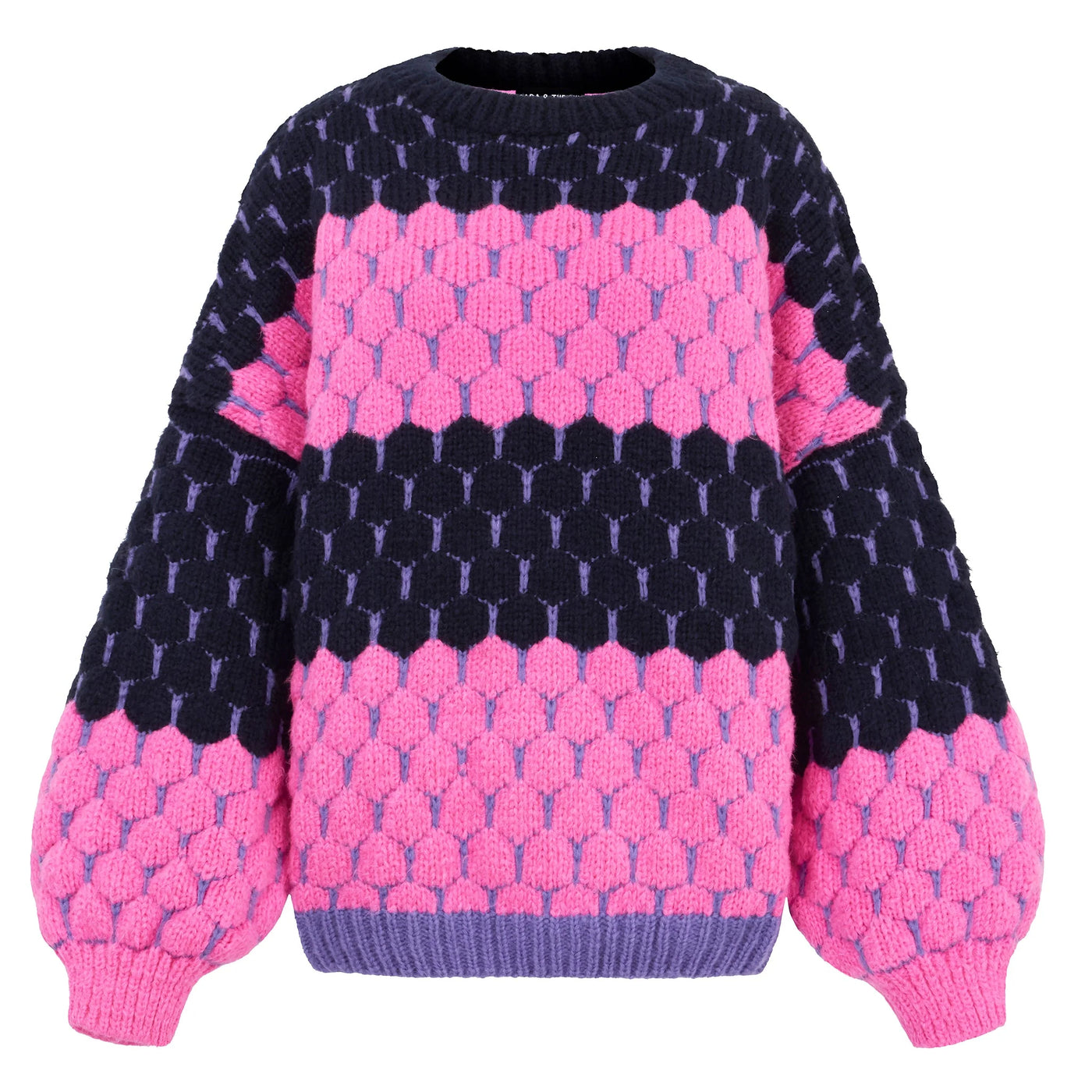 Marissa Knit Navy/Pink Stripes