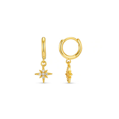 Pavé Starburst Mini Micro Hoop Earrings 31579