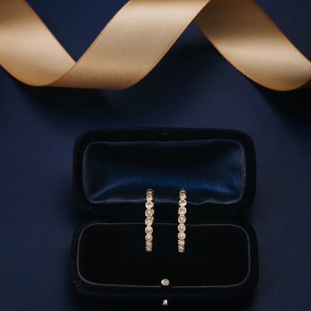 Crystal Tennis Mid-Size Hoop Earrings 31567