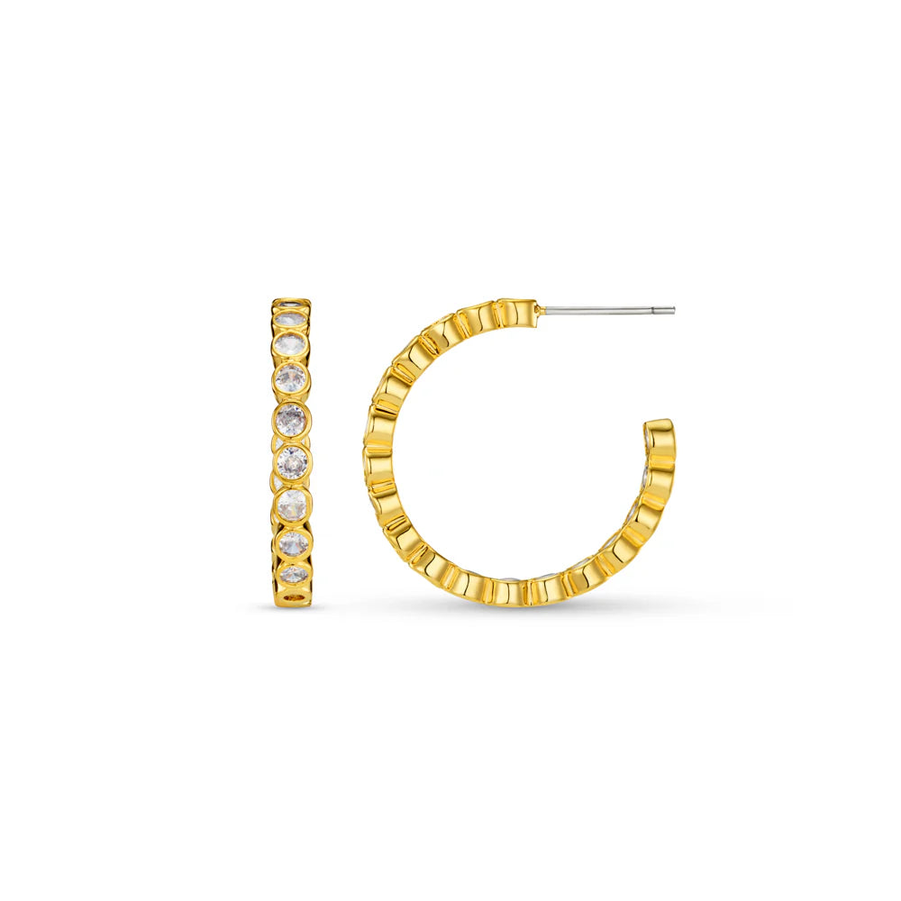 Crystal Tennis Mid-Size Hoop Earrings 31567