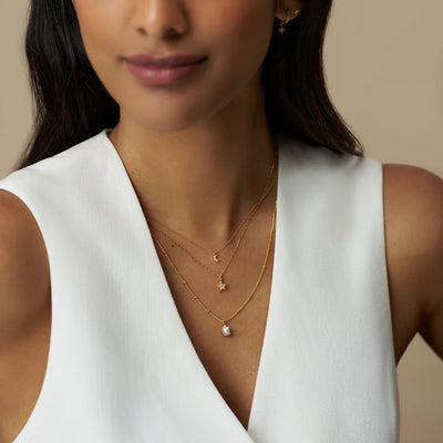 Celestial Charm & Pearl 3-Row Necklace 31607