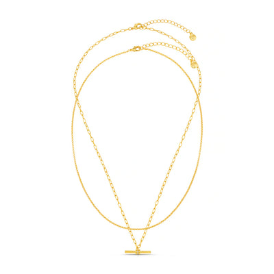 Crystal T-bar 2-Row Necklace 31606