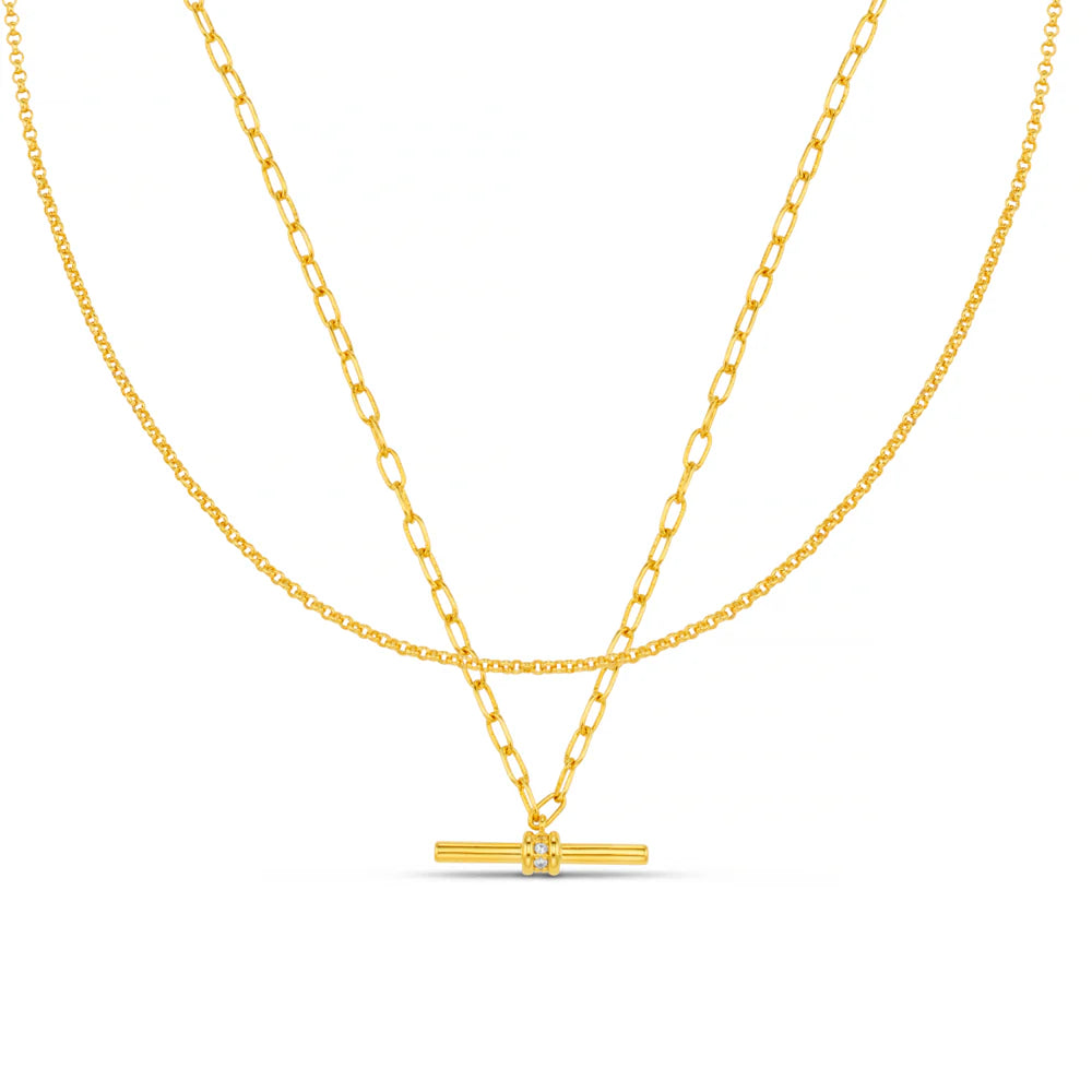 Crystal T-bar 2-Row Necklace 31606
