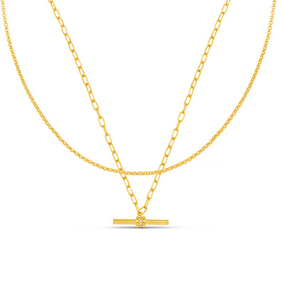 Crystal T-bar 2-Row Necklace 31606