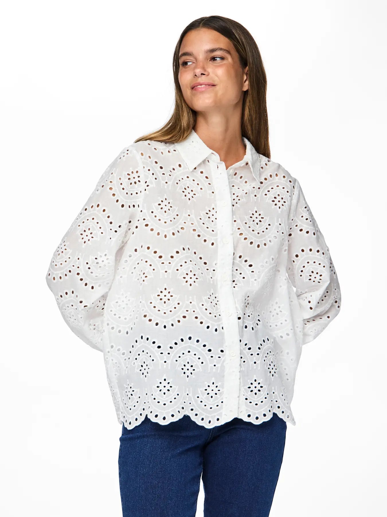 PcVilde LS Shirt White