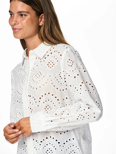 PcVilde LS Shirt White