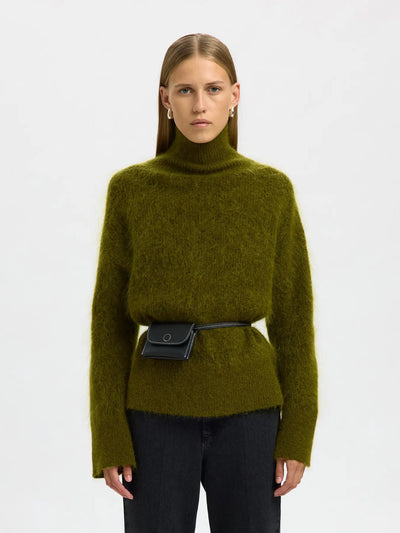 SlfMira Mohair Knit High Knit Avocado