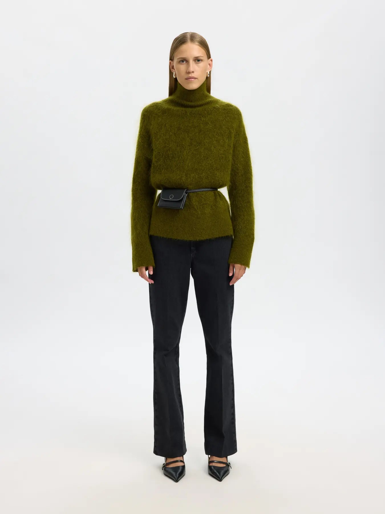 SlfMira Mohair Knit High Knit Avocado