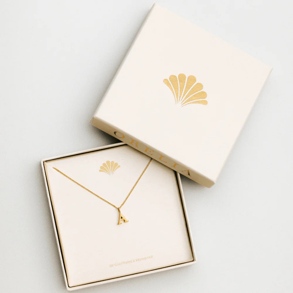 LUXE A Initial Necklace - Gold