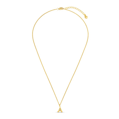 LUXE A Initial Necklace - Gold