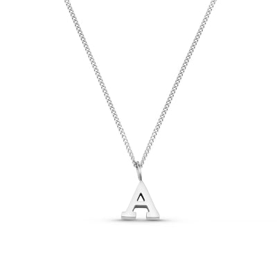 LUXE A Initial Necklace - Silver