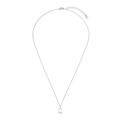 LUXE C Initial Necklace - Silver