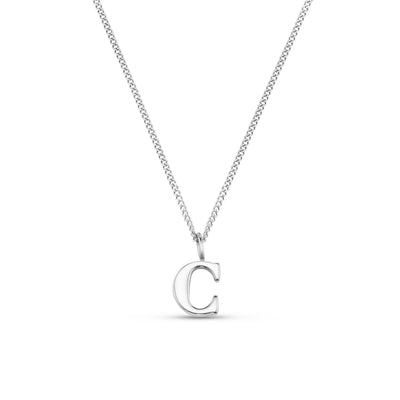 LUXE C Initial Necklace - Silver