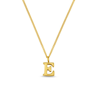 LUXE E Initial Necklace - Gold