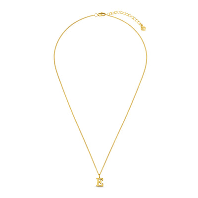 LUXE E Initial Necklace - Gold