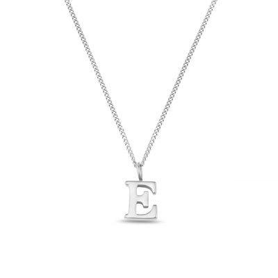 LUXE E Initial Necklace - Silver