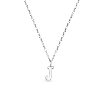 LUXE J Initial Necklace - Silver